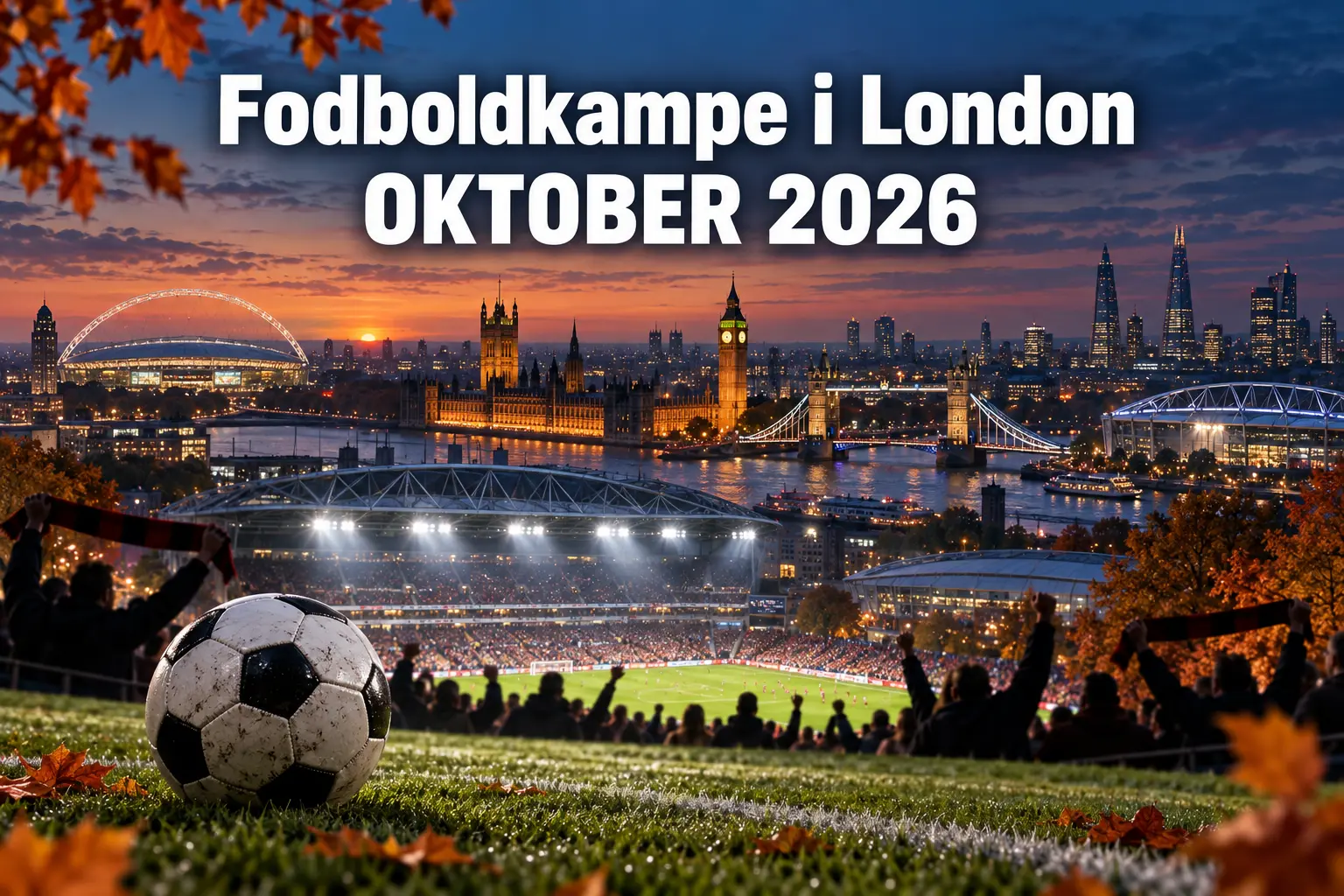 Fodboldkampe i London oktober 2026 – Kampprogram og billetter